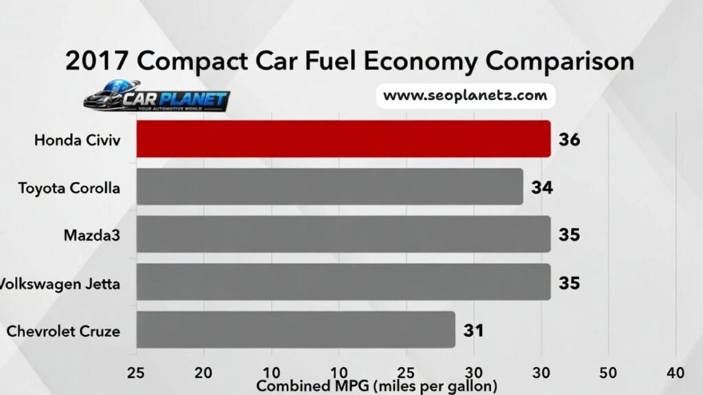 2017 Honda Civic fuel economy versus Toyota Corolla Mazda3 Volkswagen Jetta competitors