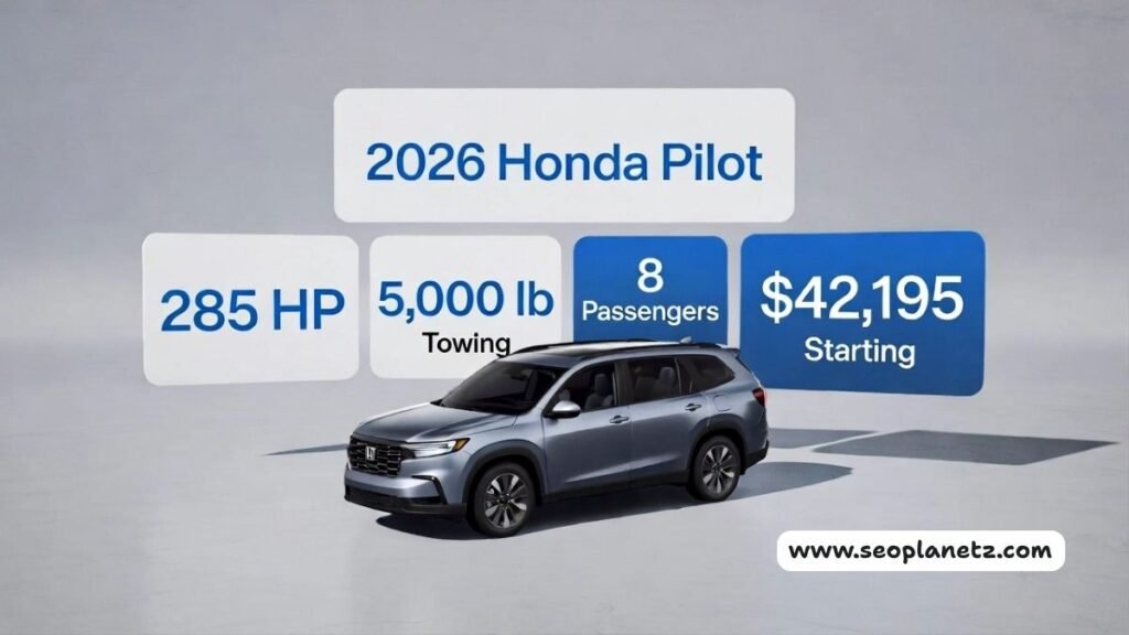 2026 Honda Pilot overview showing key specs