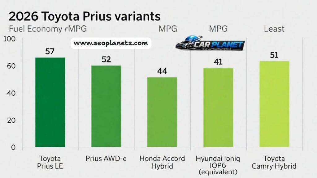 2026 Toyota Prius fuel economy MPG comparison