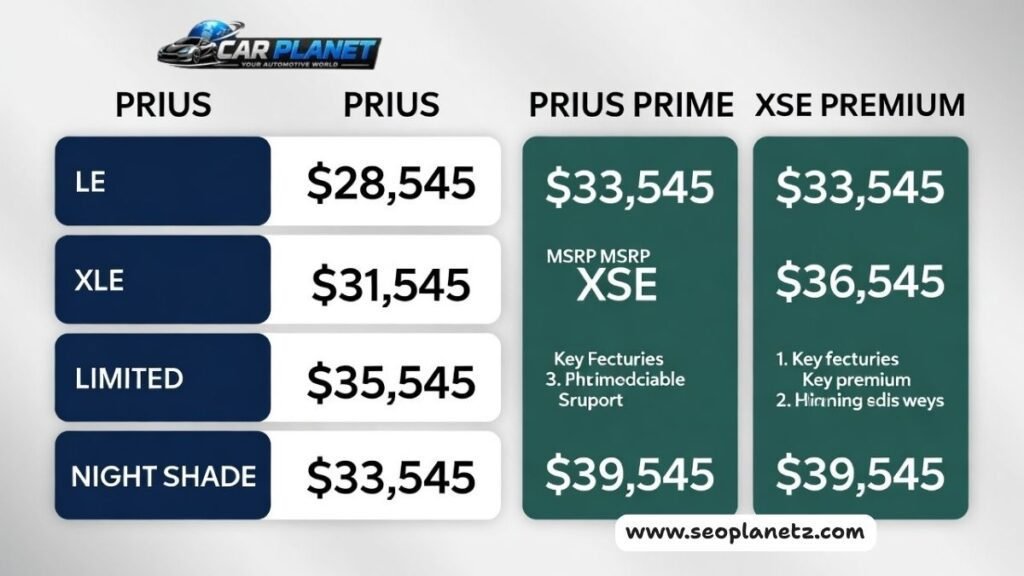 2026 Toyota Prius trim level comparison