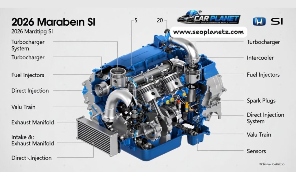 Honda Civic Si turbocharged 1.5L engine technical diagram