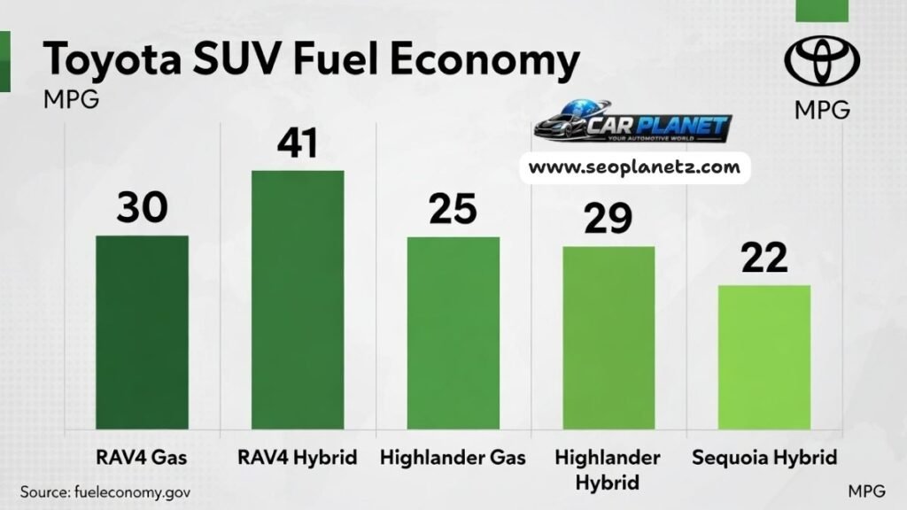 Toyota SUV 2026 fuel economy MPG comparison