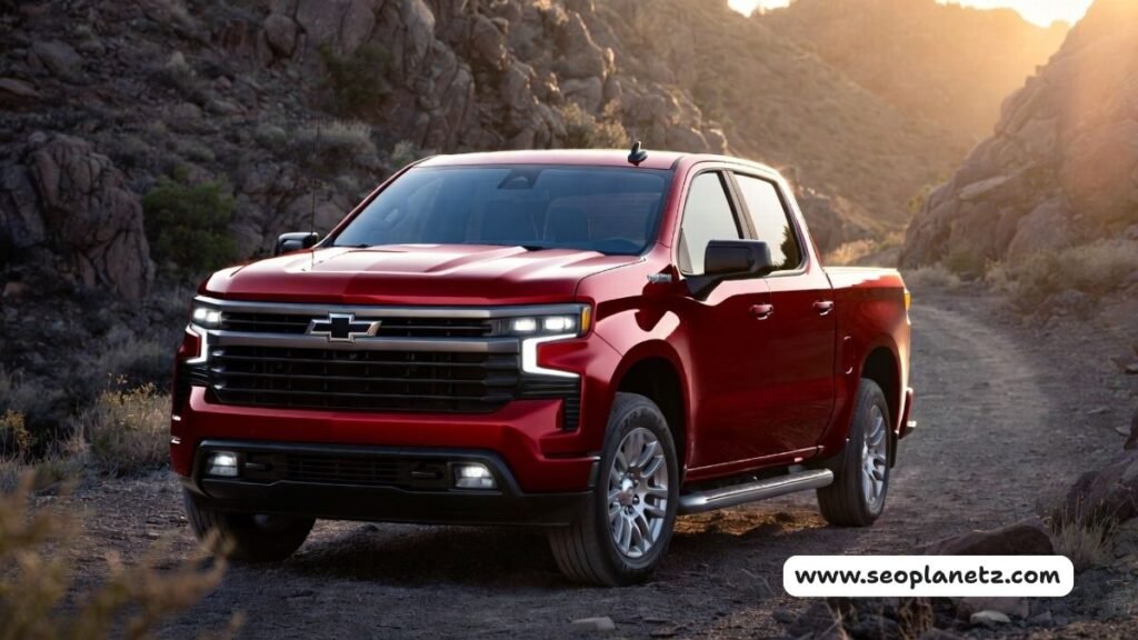 2026 Chevy Silverado LTZ in red parked on mountain