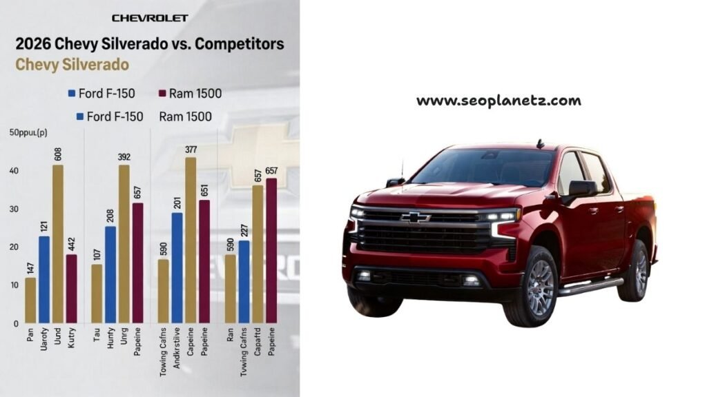 2026 Chevy Silverado towing capacity vs Ford F-150 and Ram 1500
