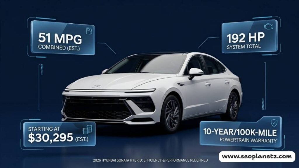 2026 Hyundai Sonata Hybrid Limited with key stats