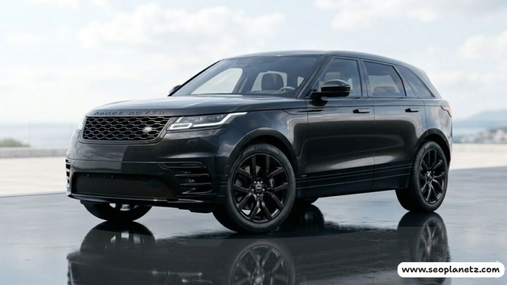 2026 Range Rover Velar black exterior front view studio shot