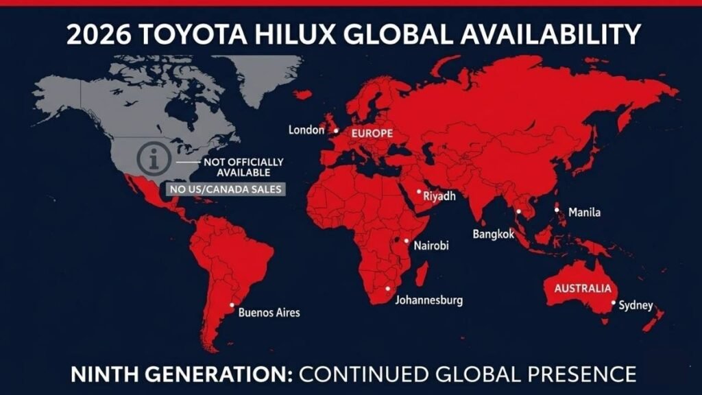 2026 Toyota Hilux global availability world map