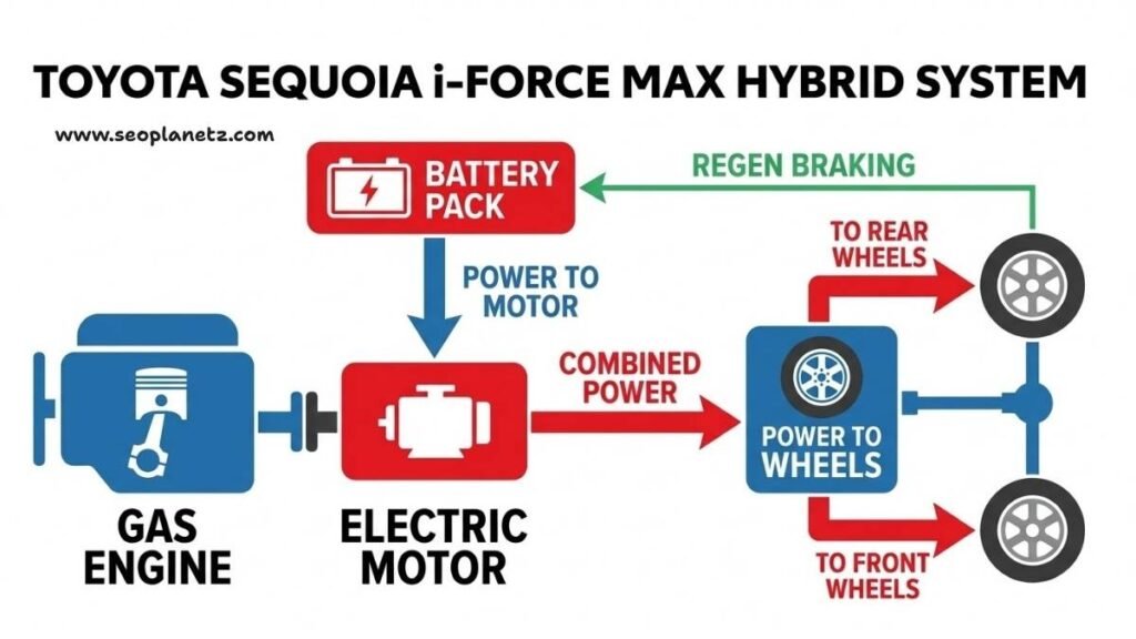 How the 2026 Toyota Sequoia i-FORCE MAX hybrid engine works