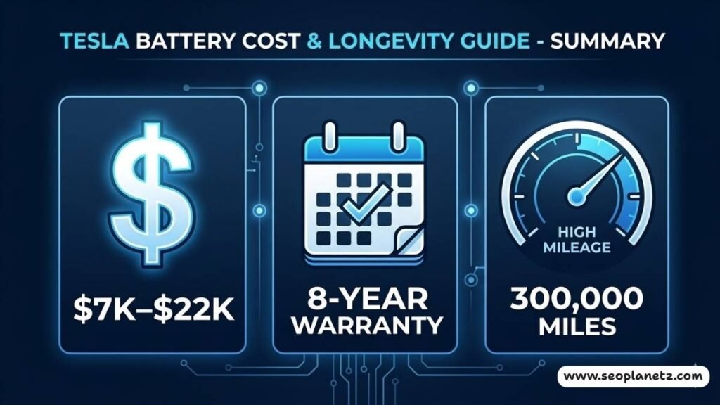 Tesla battery replacement cost summary