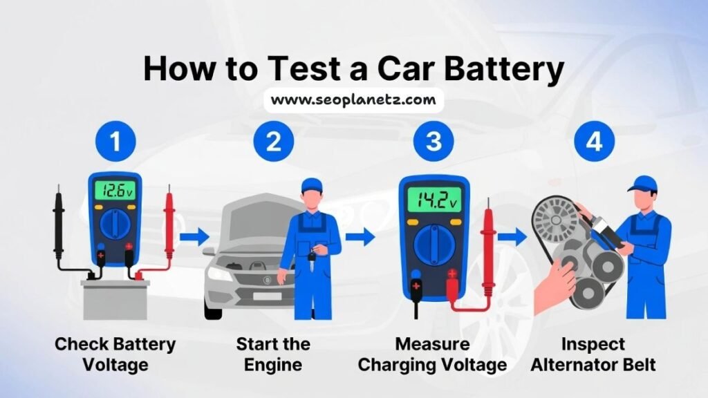 step-by-step process to test if alternator is causing car battery draining fast