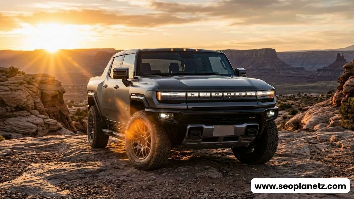2026 GMC Hummer EV Pickup Carbon Fiber Edition in Magnus Gray Matte on desert terrain