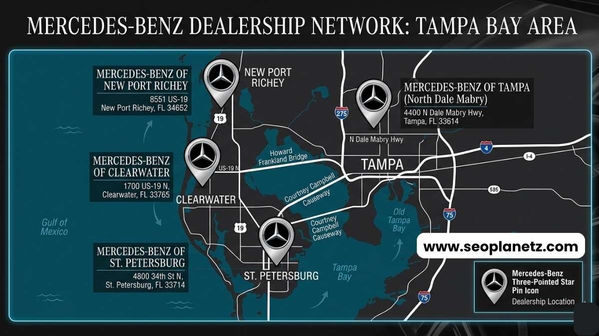 Mercedes-Benz Tampa Bay dealer network map