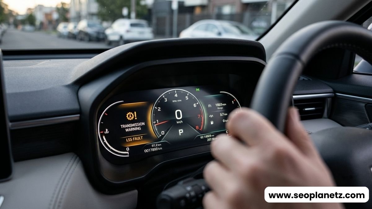 Haval Jolion dashboard showing transmission warning and LSS fault indicator