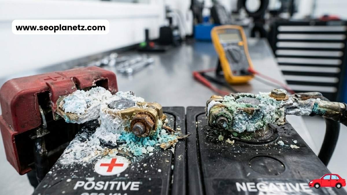corroded car battery terminals leading to overnight battery drain