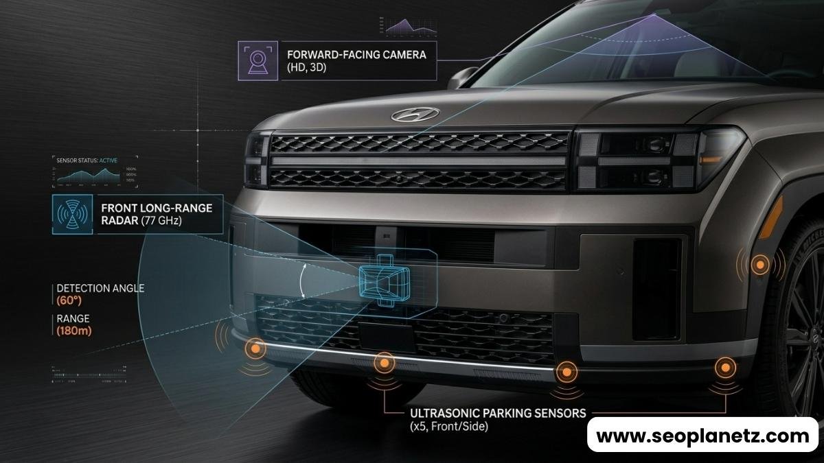 2027 Hyundai Santa Fe SmartSense ADAS sensor placement