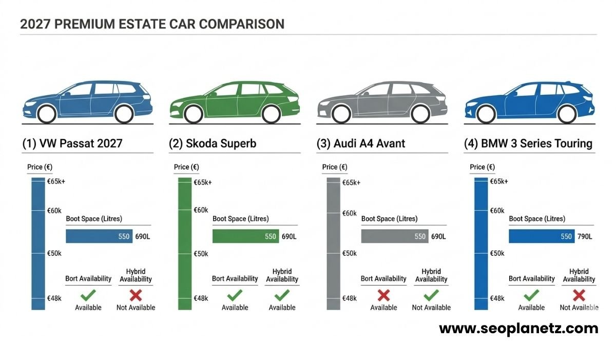 2027 Volkswagen Passat vs Skoda Superb vs Audi A4 Avant vs BMW 3 Series